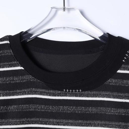 53286SDSA秋冬新款痞帅男装韩版撞色条纹圆领卫衣百搭潮牌情侣套头上衣 商品图2