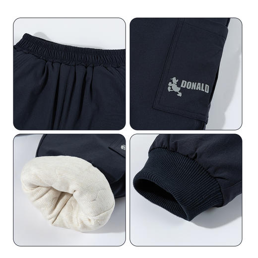 迪士尼童装男童夹棉长裤保加绒百搭休闲裤宝宝加厚束脚裤冬季新款ZD4EK021 商品图5