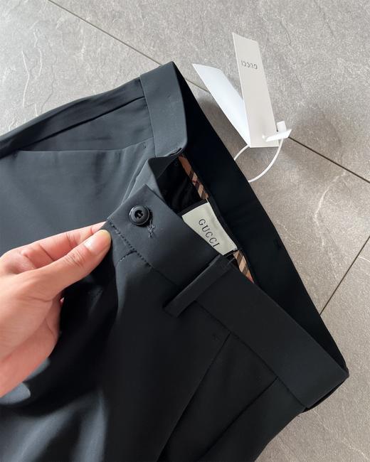 D092641小蜜蜂西装裤净版黑裤男士休闲厚款牛奶丝西裤 商品图6