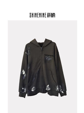 W43206263墨迹做旧卫衣外套