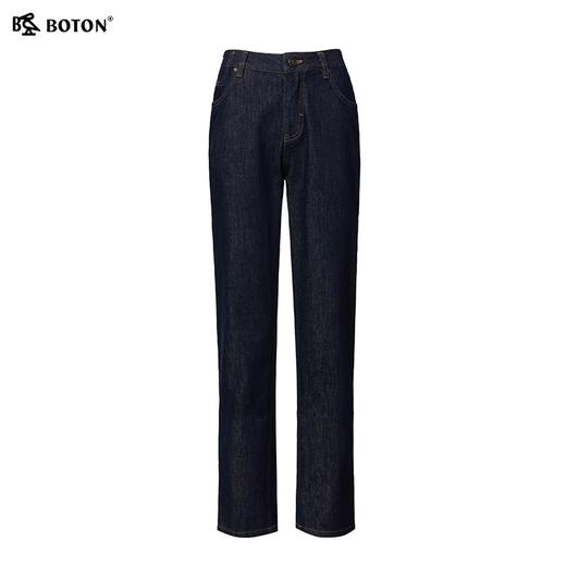 [防掉色]波顿女士春夏季直筒宽松高端深蓝色弹力牛仔裤LE333324 商品图5