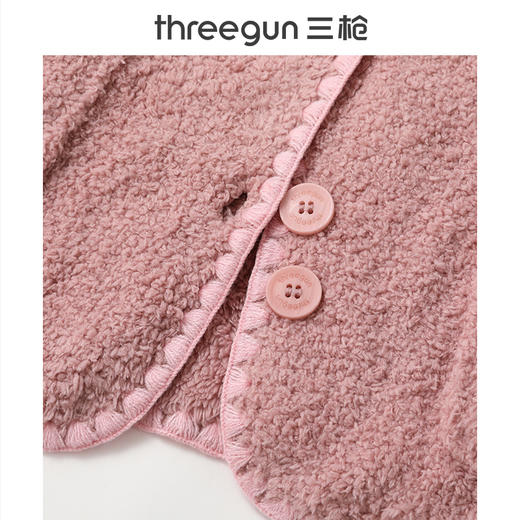 Threegun三枪 马卡绒圆领开襟女士家居套-T80059D01 商品图2
