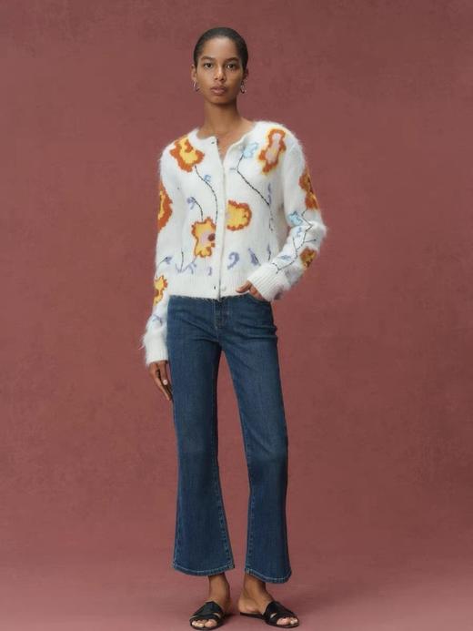 一眼爱上~Fabr*刺绣嵌花圆领针织开衫 商品图1