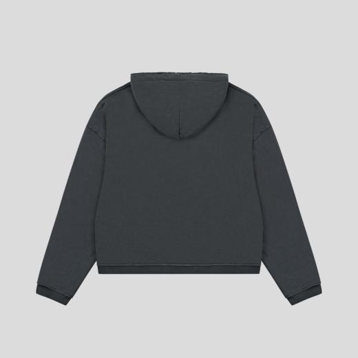 GOODBAI 916 菱形贴布连帽抽绳拉链宽松卫衣 商品图4