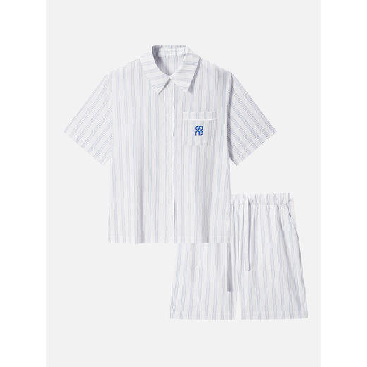 GXG男士家居服 清新条纹短袖睡衣套装男 25年春夏新品 商品图4