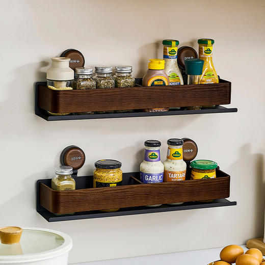 摩登主妇吸盘调料品置物架厨房多功能壁挂式调味料罐墙上收纳架子 商品图0