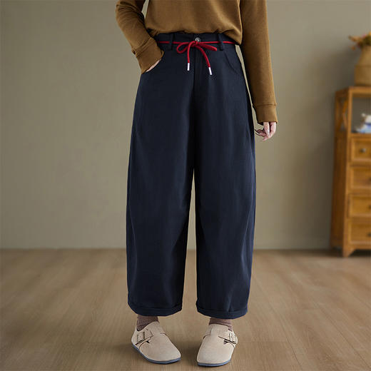 GYH 3329复古文艺纯色宽松时尚休闲复古简约哈伦裤 商品图2