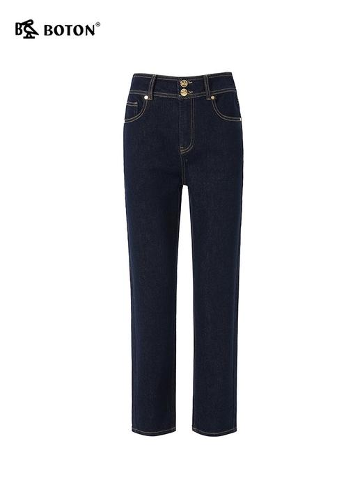 [不褪色]波顿女士秋冬季中高腰宽松直筒小锥形牛仔裤LE302323 商品图5