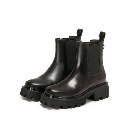 【云粉节】【思加图】BF楼思加图2025新款英伦风棕色切尔西靴烟筒靴中靴厚底女靴子Z1455, 吊牌价2090，活动价1598 商品图5