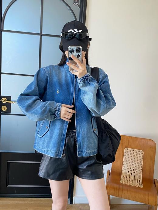 拉*夫小马刺绣复古丹宁牛仔夹克外套 商品图11