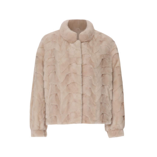 EITIE爱特爱高级感百搭燕麦色立领水貂毛皮草短外套2025冬季新款D2593917X 商品图5