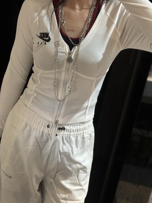 N&K女子修身V领拉链长袖针织衫秋季显瘦紧身鱼骨上衣 商品图1