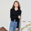 经典百搭基础款翻领长袖毛衣女设计感不规则软糯上衣V3642530 商品缩略图7