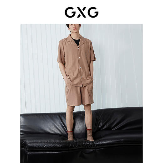 GXG男士家居服 松软肌理感短袖短裤睡衣套装男 25年春夏新品 商品图3