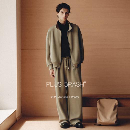 PLUS CRASH老钱风运动休闲外套锁边休闲百搭长裤套装男女同款 商品图1