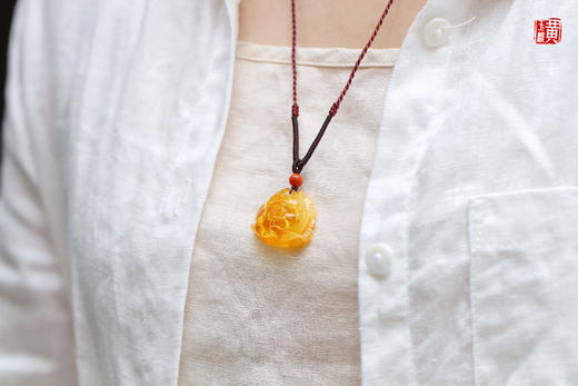 蜜蜡牡丹花吊坠 商品图4