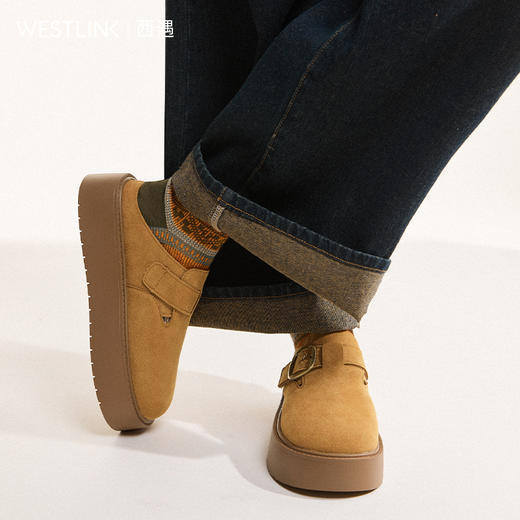 【限时秒杀】西遇包头勃肯鞋半拖女新款秋季一脚蹬圆头松糕厚底鞋外穿拖鞋V0057154 商品图2