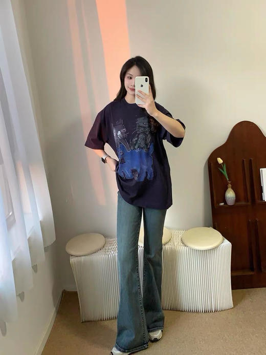 【开放日忙 秒杀价已调 直接拍】江南布衣 手工晕染 四季都可以穿的柔软的会呼吸的牛仔裤 喇叭裤 商品图3