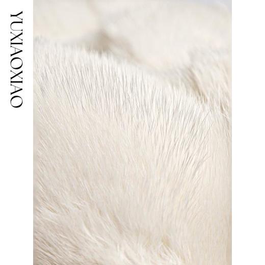 余潇潇【梦露初雪】气质丹麦水貂斜排高级感纹理磁吸立领皮草马甲 商品图2