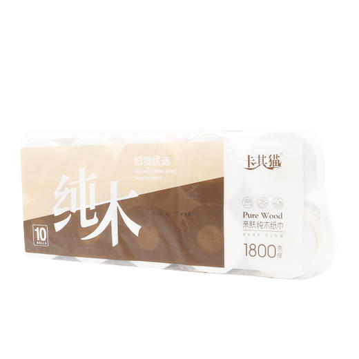 卡其猫4层10卷纯木系列卷纸1800g（6971091572278） 商品图0
