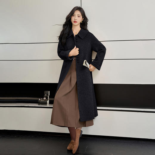 TC 914515韩版娃娃领羊毛呢子大衣外套时尚宽松大码 商品图2