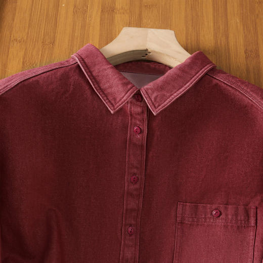 GYH 809休闲简约牛仔衬衫休闲宽松气质上衣翻领衬衣 商品图2