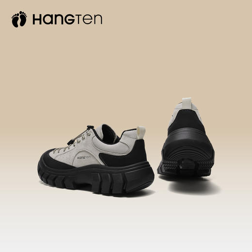 HANGTEN欢腾女士潮流百搭真皮厚底防滑徒步运动户外登山鞋F5213009AD 商品图4