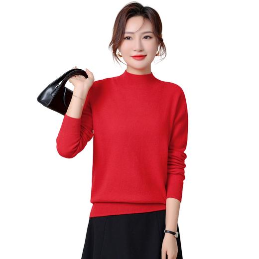 OSL 82060无缝半高领山羊绒软糯亲肤基础修身针织打底毛衣 商品图4