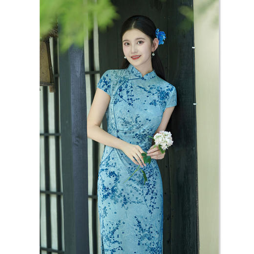 GX时尚新中式复古改良设计感小众温柔旗袍2025初秋收腰少女款旗袍裙 商品图2