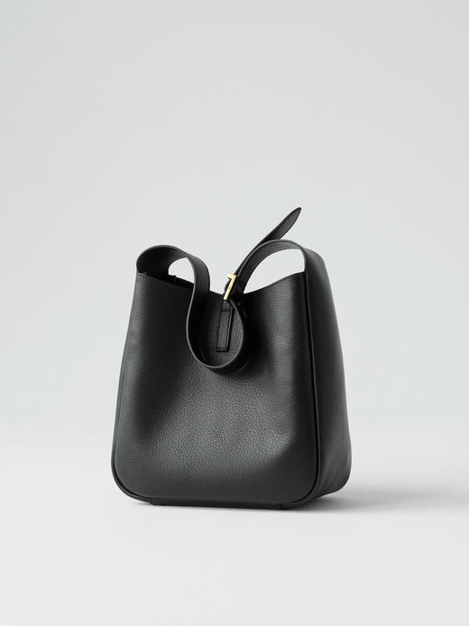 GZ241预售中-圣罗兰 YSL LE5A7金色logo钩扣开合 柔软粒面牛皮 Hobo流浪包手提单肩包 小号 商品图5