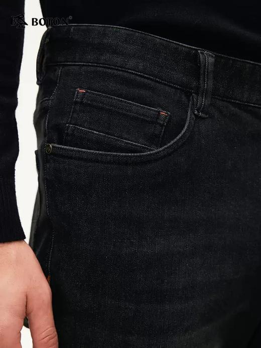 [石墨烯]波顿男士秋冬牛仔裤抓毛底合身直筒暖适休闲长裤ME931324 商品图2