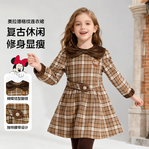迪士尼女童田园风秋季长袖连衣裙XD3DQ004 商品图0