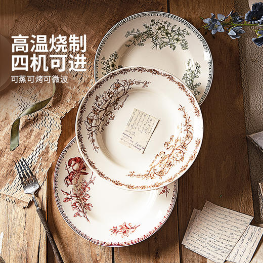 摩登主妇釉下彩盘子家用菜盘碟子高级感漂亮餐具西餐盘甜品早餐盘 商品图1
