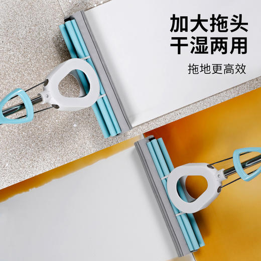 【双排轮挤水拖】美丽雅免手洗家用胶绵拖把大中小型号 商品图2
