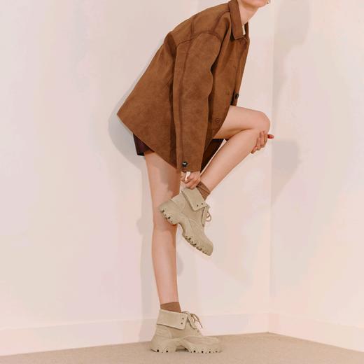 【云粉节】【思加图】BF楼思加图2025新款棕色工装靴运动靴中筒靴厚底增高女户外靴EIX01, 吊牌价1890，活动价1398 商品图2