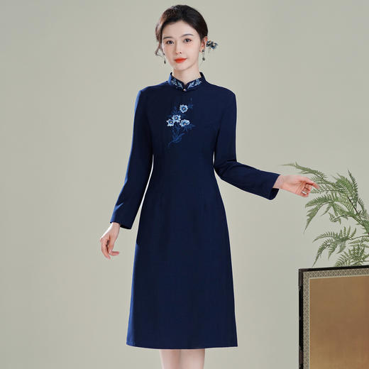 【彼岸】中国风改良复古绣花，日常修身旗袍连衣裙XGT-Q25111 商品图1