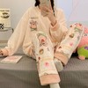 秋冬季【珊瑚绒睡衣女】新款波点可爱卡通 少女法兰绒加绒加厚套装  商品缩略图11
