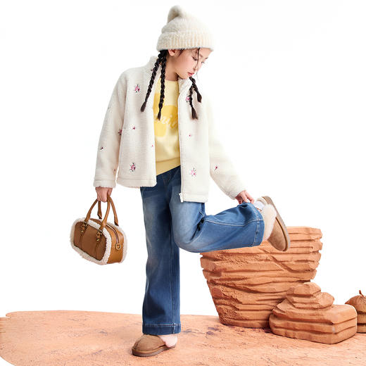 【实体店同款】女童全腰牛仔长裤冬季新款安奈儿童装AG546059 商品图5