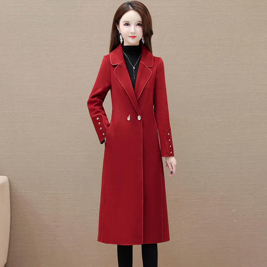 QYM 762101-Y双面呢子大衣保暖毛呢外套大衣 商品图0