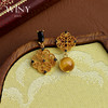 Winy  s925银一帘花影耳饰 金色镀层 + 木变石 + 玻璃 优雅气质耳饰 商品缩略图0