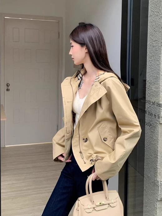 Bur*同款 25ss嘎巴甸短款连帽风衣外套 商品图10