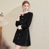 法式优雅小香风木耳边袖连衣裙女早春赫本千金风钉珠领连衣裙V4243204 商品缩略图2