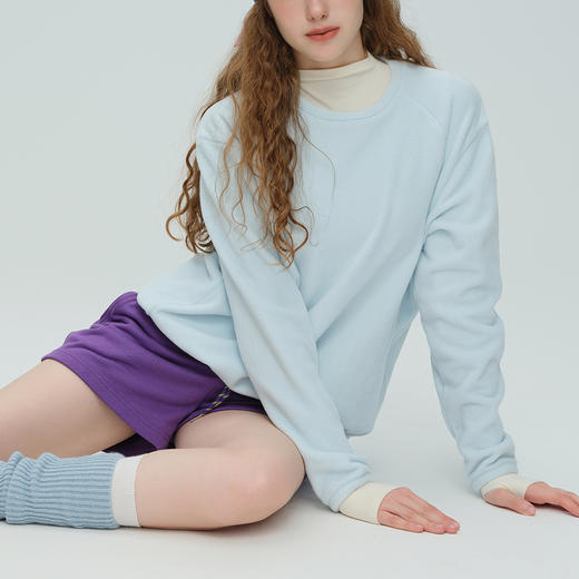 跃牌【周游世界】秋冬新款摇粒绒卫衣外套韩版宽松休闲运动加厚长袖上衣TP1010 商品图3