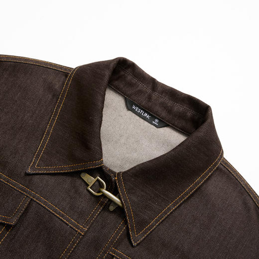 西遇复古翻领仿牛仔外套女秋季韩系百搭宽松显瘦休闲外套上衣V3251247 商品图5