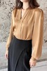 Le Malene 金棕色气质光泽感衬衣上衣 18723 商品缩略图3