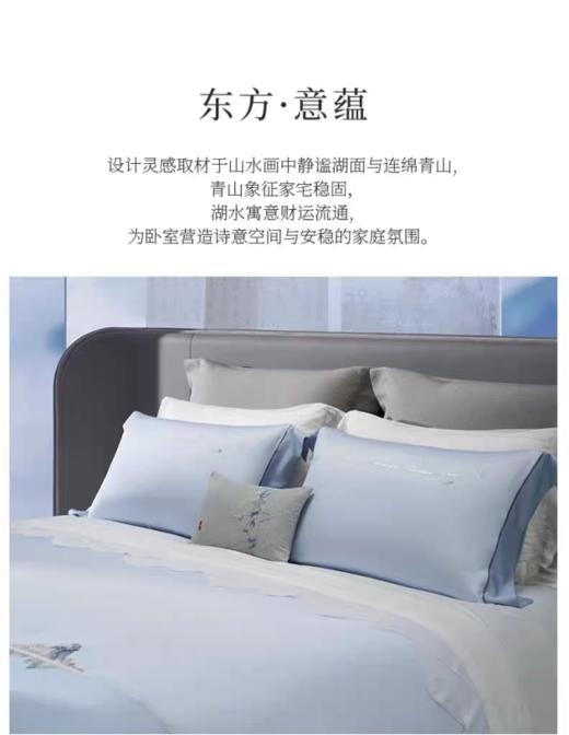 惠谊现代中式系列100支全棉新疆长绒棉刺绣四件套 望岳 商品图2