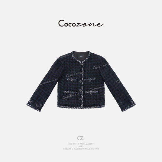 COCO ZONE 刘一一亚麻棉混纺手工缝制花边小香风外套2025早秋新款CD2A1283 商品图2