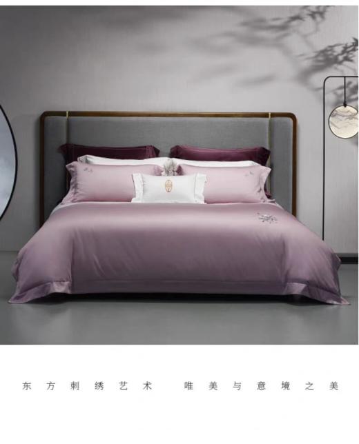 惠谊家纺新中式素色刺绣长绒棉绣花全棉四件套花辰月夕 商品图0
