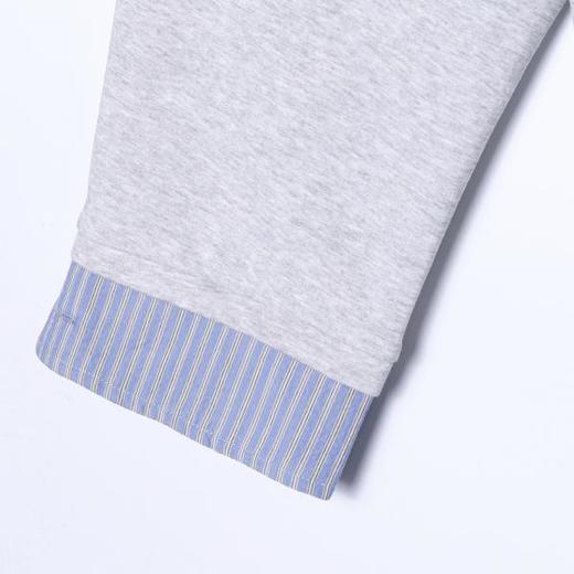 53025SDSA秋冬新款痞帅男装潮牌拼接纽扣开衫翻领假两件卫衣外套百搭 商品图4