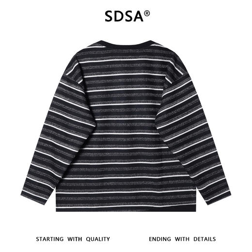 53286SDSA秋冬新款痞帅男装韩版撞色条纹圆领卫衣百搭潮牌情侣套头上衣 商品图5